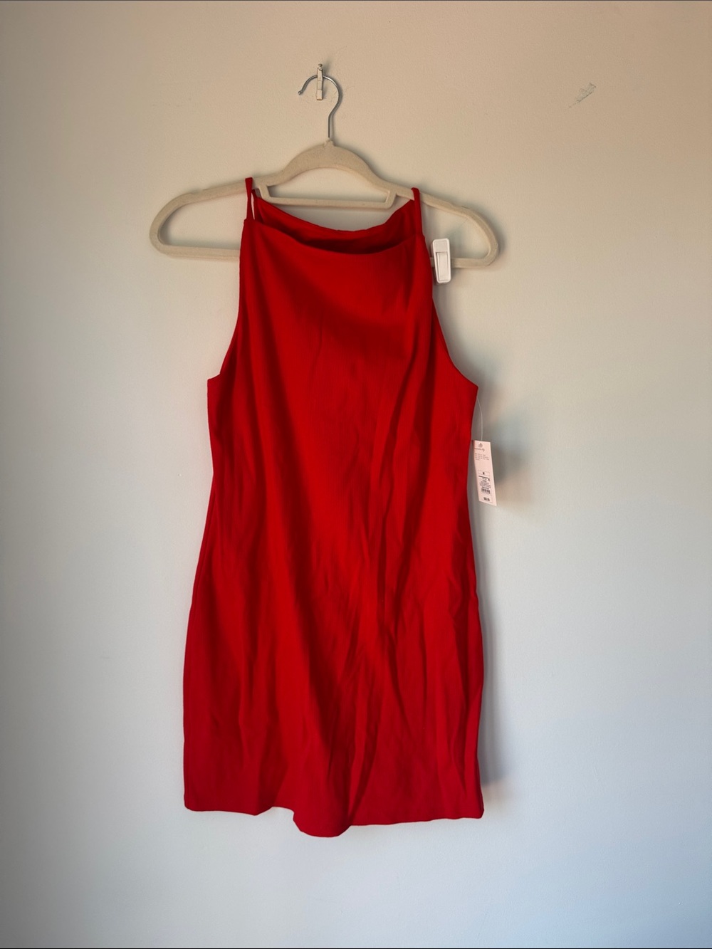 a new day Red Ribbed Sleeveless Dress